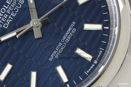 Steel Oyster DateJust 36 Textured Dial V2 on 904L JDF Blue VR3235 SS Bracelet 0228